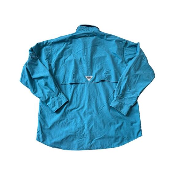 Columbia PFG men's Long sleeve, button down shirt, size M, Teal; performance - Picture 2 of 12
